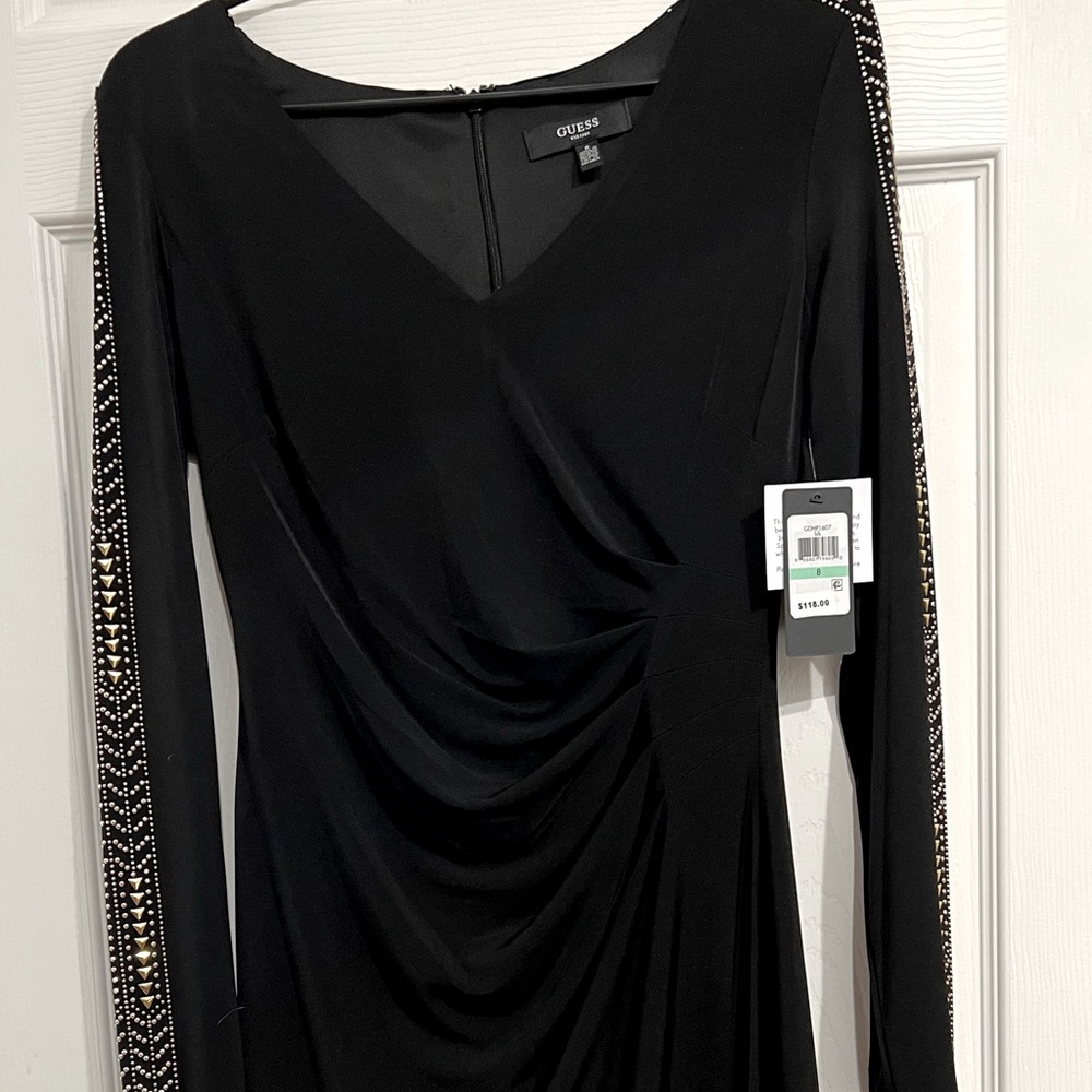 GUESS Studded Ruched Sheath Dress